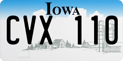 IA license plate CVX110