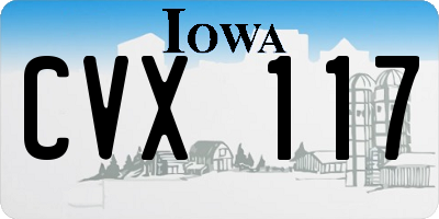 IA license plate CVX117