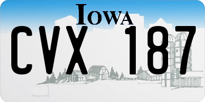 IA license plate CVX187