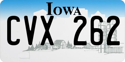 IA license plate CVX262