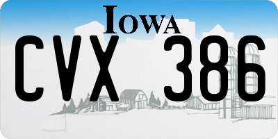 IA license plate CVX386