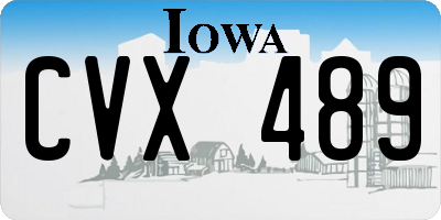 IA license plate CVX489
