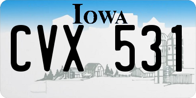 IA license plate CVX531