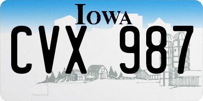 IA license plate CVX987