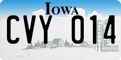 IA license plate CVY014