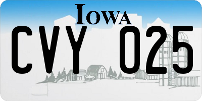 IA license plate CVY025