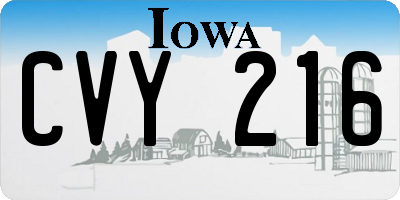 IA license plate CVY216