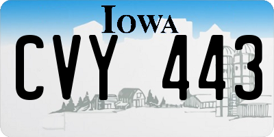 IA license plate CVY443