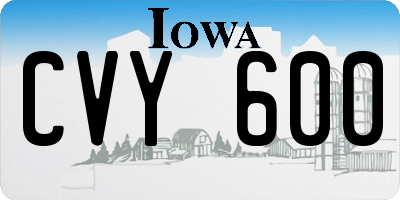 IA license plate CVY600