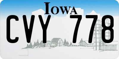 IA license plate CVY778
