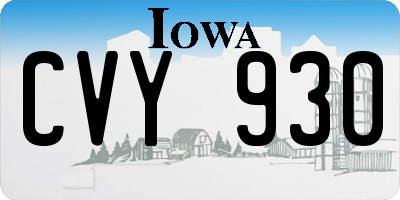 IA license plate CVY930