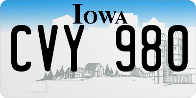 IA license plate CVY980
