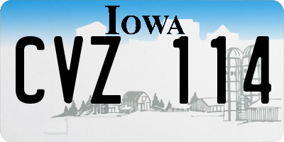 IA license plate CVZ114