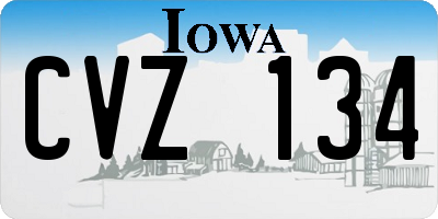 IA license plate CVZ134