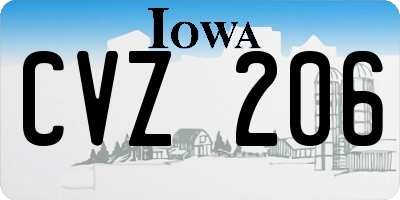 IA license plate CVZ206