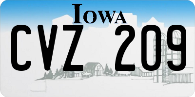 IA license plate CVZ209