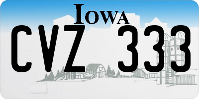 IA license plate CVZ333