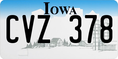 IA license plate CVZ378