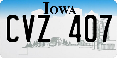 IA license plate CVZ407