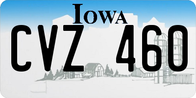 IA license plate CVZ460