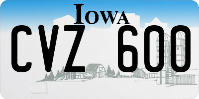 IA license plate CVZ600