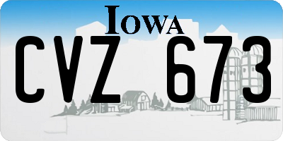 IA license plate CVZ673