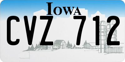 IA license plate CVZ712