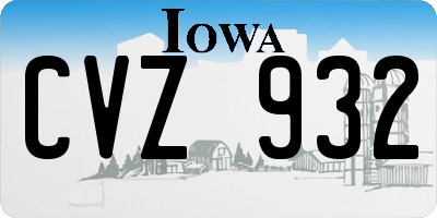 IA license plate CVZ932