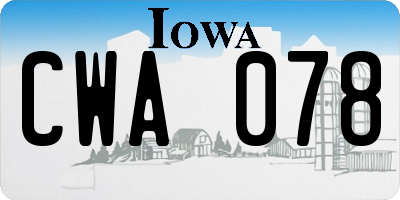 IA license plate CWA078