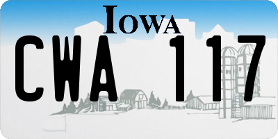 IA license plate CWA117