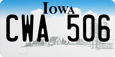 IA license plate CWA506