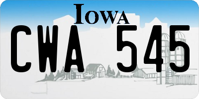 IA license plate CWA545
