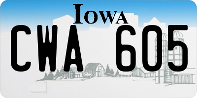 IA license plate CWA605