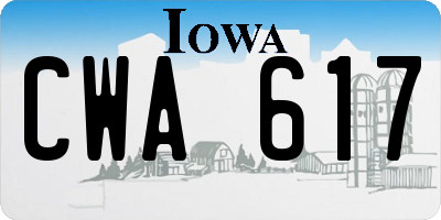 IA license plate CWA617
