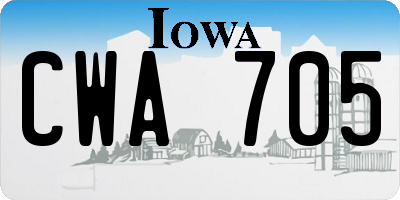 IA license plate CWA705