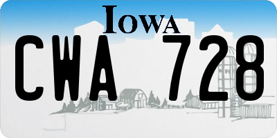 IA license plate CWA728