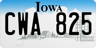 IA license plate CWA825