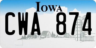 IA license plate CWA874