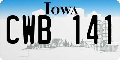 IA license plate CWB141