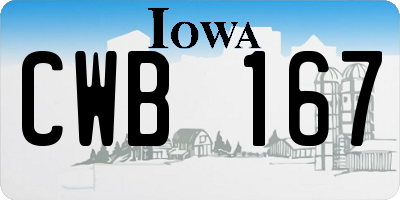 IA license plate CWB167
