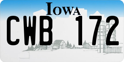 IA license plate CWB172