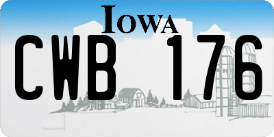IA license plate CWB176