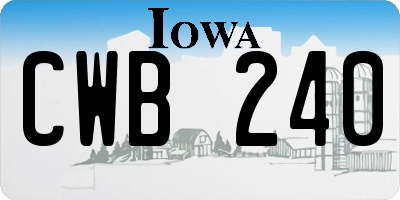 IA license plate CWB240