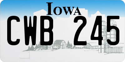IA license plate CWB245