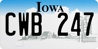 IA license plate CWB247