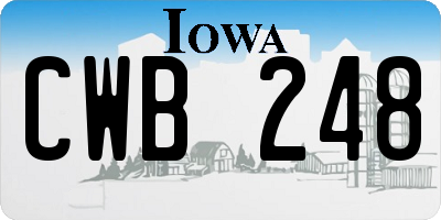 IA license plate CWB248