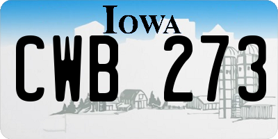 IA license plate CWB273