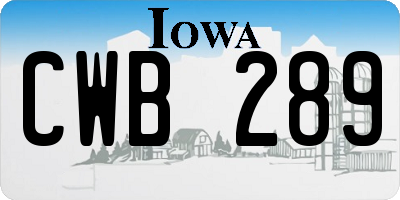 IA license plate CWB289