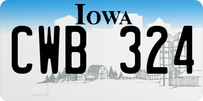 IA license plate CWB324