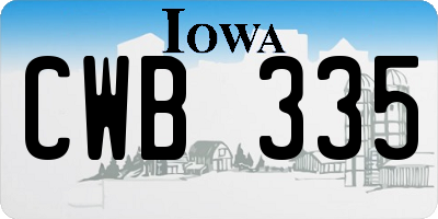 IA license plate CWB335